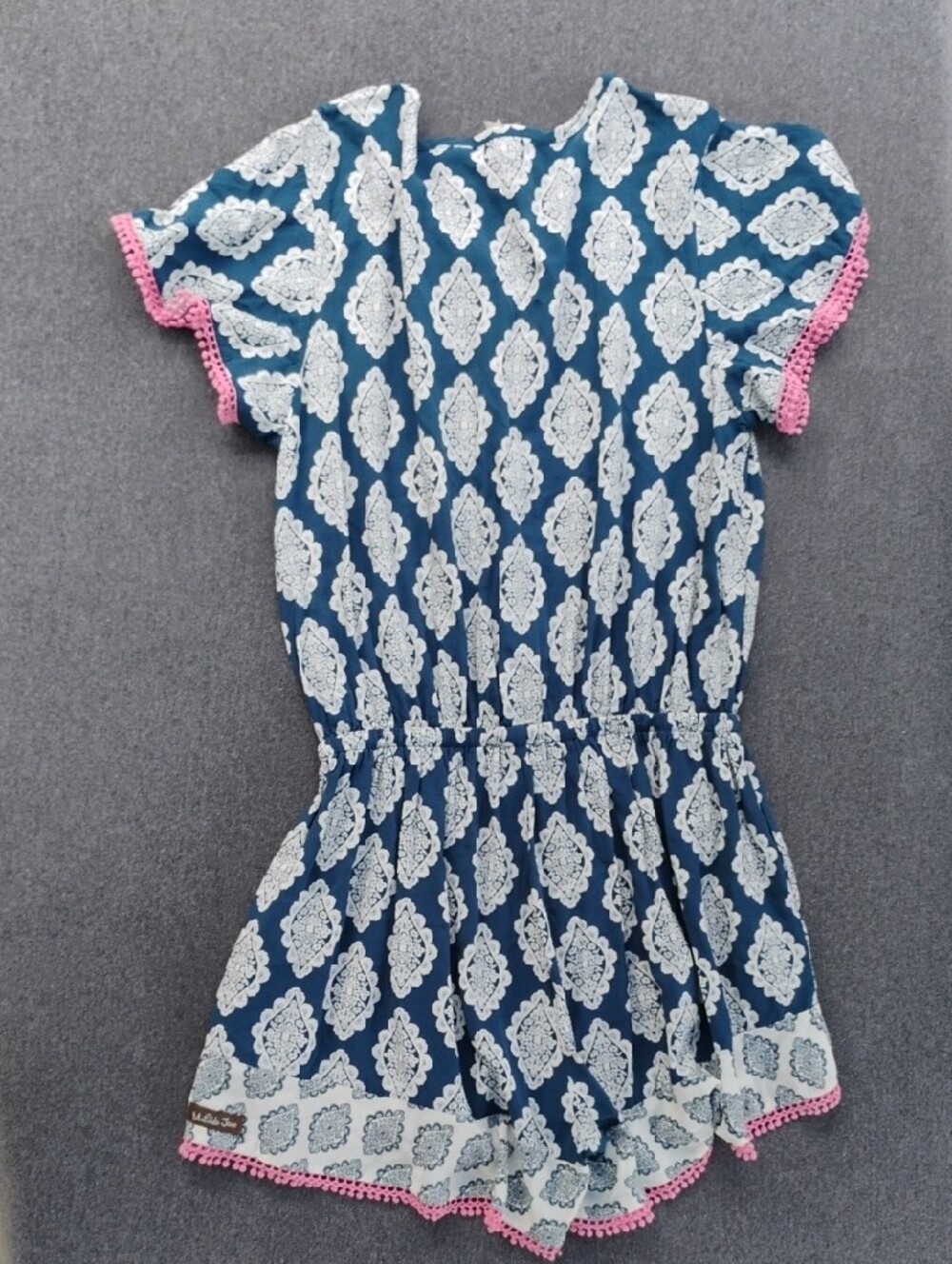 Matilda Jane Navy and White Printed Tunic with Tie Front - Picture 4 of 4